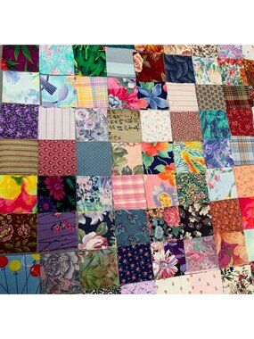 162 Precut 2" Cotton Fabric Squares Floral Sewing Quilting